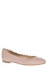 Chloé Lauren Scalloped Leather Ballerina Flat