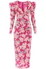 Alessandra Rich Rose Printed Long Dress