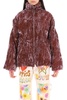 Collina Strada Star Crushed-Velvet Zipped Puffer Jacket