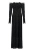 Paco Rabanne Bardot Collar Laced Long Dress