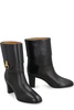 GUCCI Almond Toe Leather Ankle Boots for Women - Black