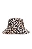 Ganni Leopard Printed Logo Plaque Bucket Hat