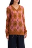 Marni Argyle Check-Pattern Distressed Knitted Jumper