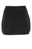 Miu Miu Woman Black Stretch Wool Blend Mini Skirt