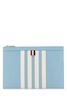 Thom Browne Man Pastel Light Blue Leather Clutch