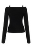 Blumarine Off-Shoulder Ribbed-Knit Jumper