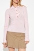 Ganni Long-Sleeved Knitted Polo Top