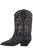 ISABEL MARANT Sleek Western Style Faded Black Leather Boots for Women