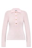 Ganni Long-Sleeved Knitted Polo Top