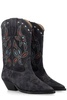 ISABEL MARANT Sleek Western Style Faded Black Leather Boots for Women