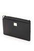 Large Card Holder with Branded Plate and Zip in Grainy Leather Woman