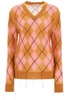 Marni Argyle Check-Pattern Distressed Knitted Jumper