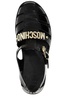 Moschino Logo Plaque Buckled Sandals