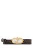 Fendi Woman Brown Leather O Lock Vertical Watch