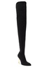 Balmain Monogram Moneta Mesh Thigh Boots