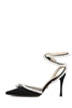 Mach & Mach Pointed-Toe Ankle-Strap Embellished Pumps