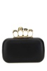 ALEXANDER MCQUEEN Mini Four Ring Leather Skull Clutch