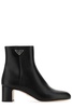 Prada Logo Plaque Rounded Toe Boots