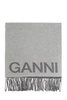 Ganni Logo-Printed Fringed Scarf