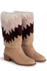 Aquazzura Chevron Shearling Round Toe Boots