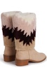 Aquazzura Chevron Shearling Round Toe Boots