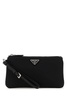 Prada Logo-Plaque Zipped Clutch Bag