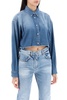 denim cropped shirt for women