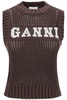 Open-stitch Knitted Vest With Logo