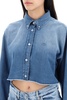 denim cropped shirt for women