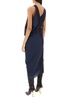 draped ff silk midi dress