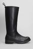 799 Rubber Boots Low Heels Boots In Black Rubber/plasic