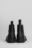 798 Rubber Boots Mid Low Heels Ankle Boots In Black Rubber/plasic