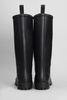 799 Rubber Boots Low Heels Boots In Black Rubber/plasic