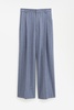 Wide Pleated Striped Trousers