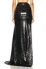 Metallic Tube Asymmetrical Maxi Skirt