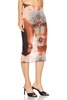 Printed Safe Sex Tattoo Low Waist Midi Skirt