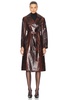 Amina Belted Leather Coat