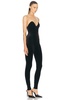 Wave Neckline Velvet Catsuit