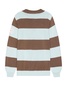 Ole Flower Crochet Detailed Striped Polo Sweater