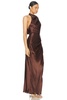 Galilea High Neck Gold Trim Maxi Dress