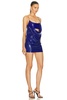 Sequin Open Back Drape Mini Dress