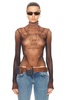 X Shayne Oliver Mesh Body Turtleneck Top