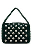 Bottle green suede small Elena handbag