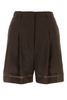 Chocolate wool blend shorts