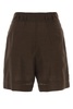 Chocolate wool blend shorts