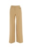 Camel polyester wide-leg pant