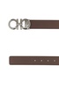 Brown leather Gancini reversible belt