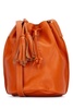 Orange leather Silvia bucket bag