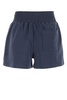 Air force blue stretch polyester blend shorts