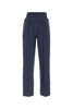 Air force blue stretch polyester blend joggers